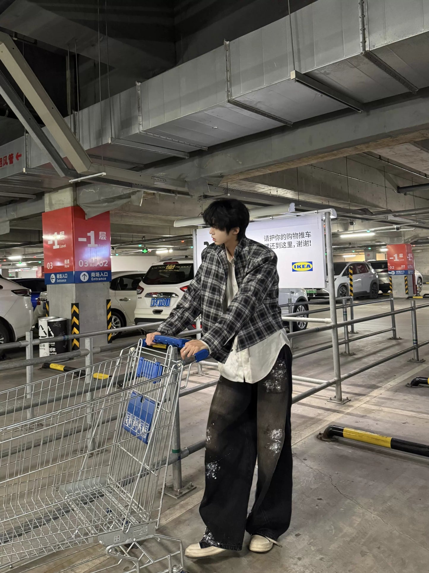 Paint Pearl Design Wide Leg Denim Jeans WN20730