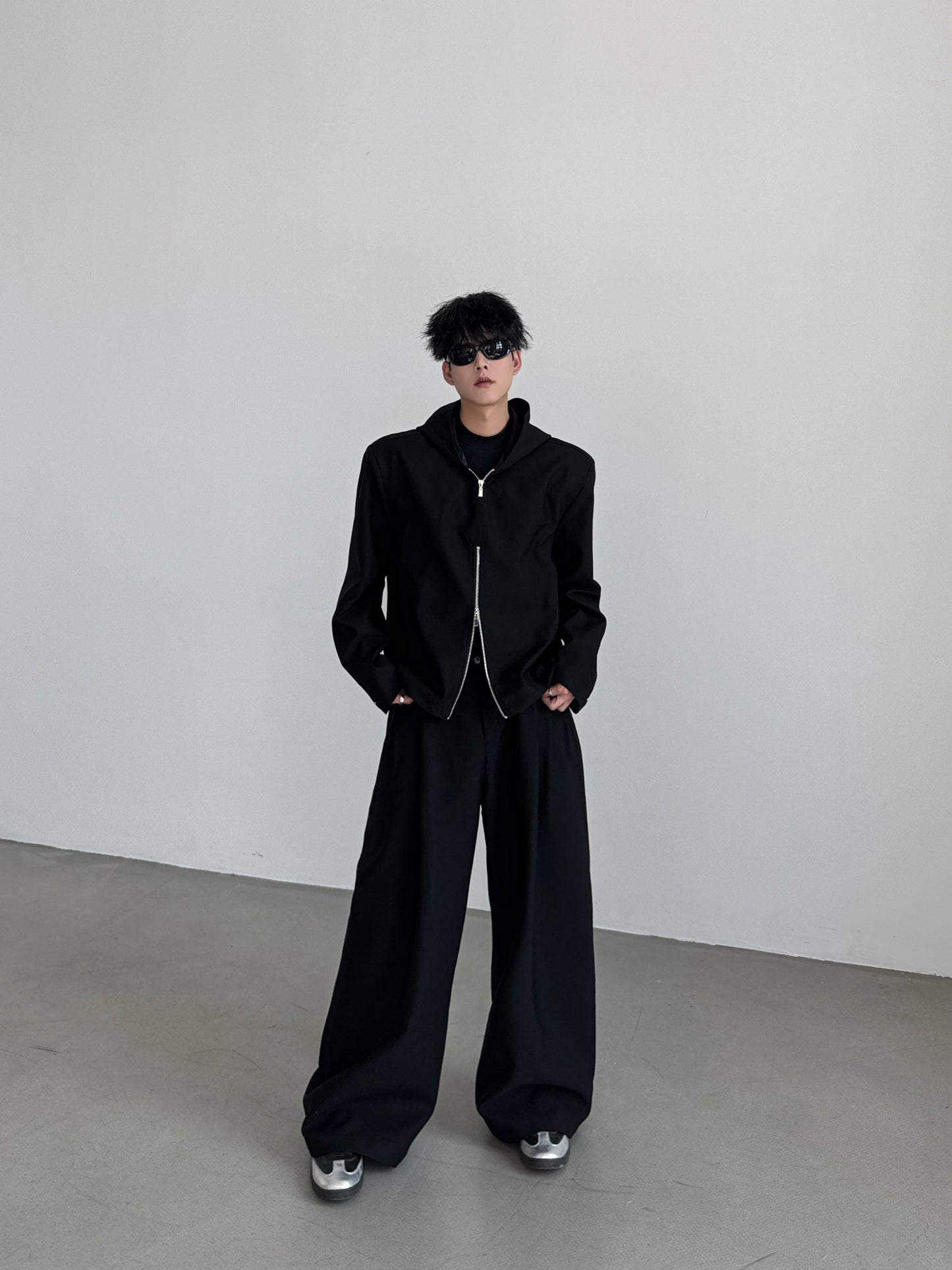 Pleats Draping Wide Leg Trousers WN15386