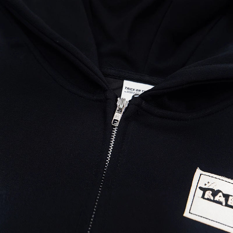 Portrait Patch Oversize Zipper Hoodie WN15033