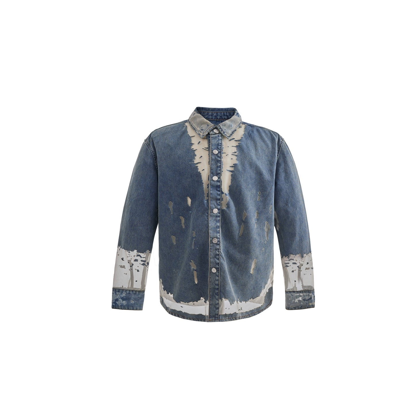 Oversize Damage Sheer Denim Shirt WN5601
