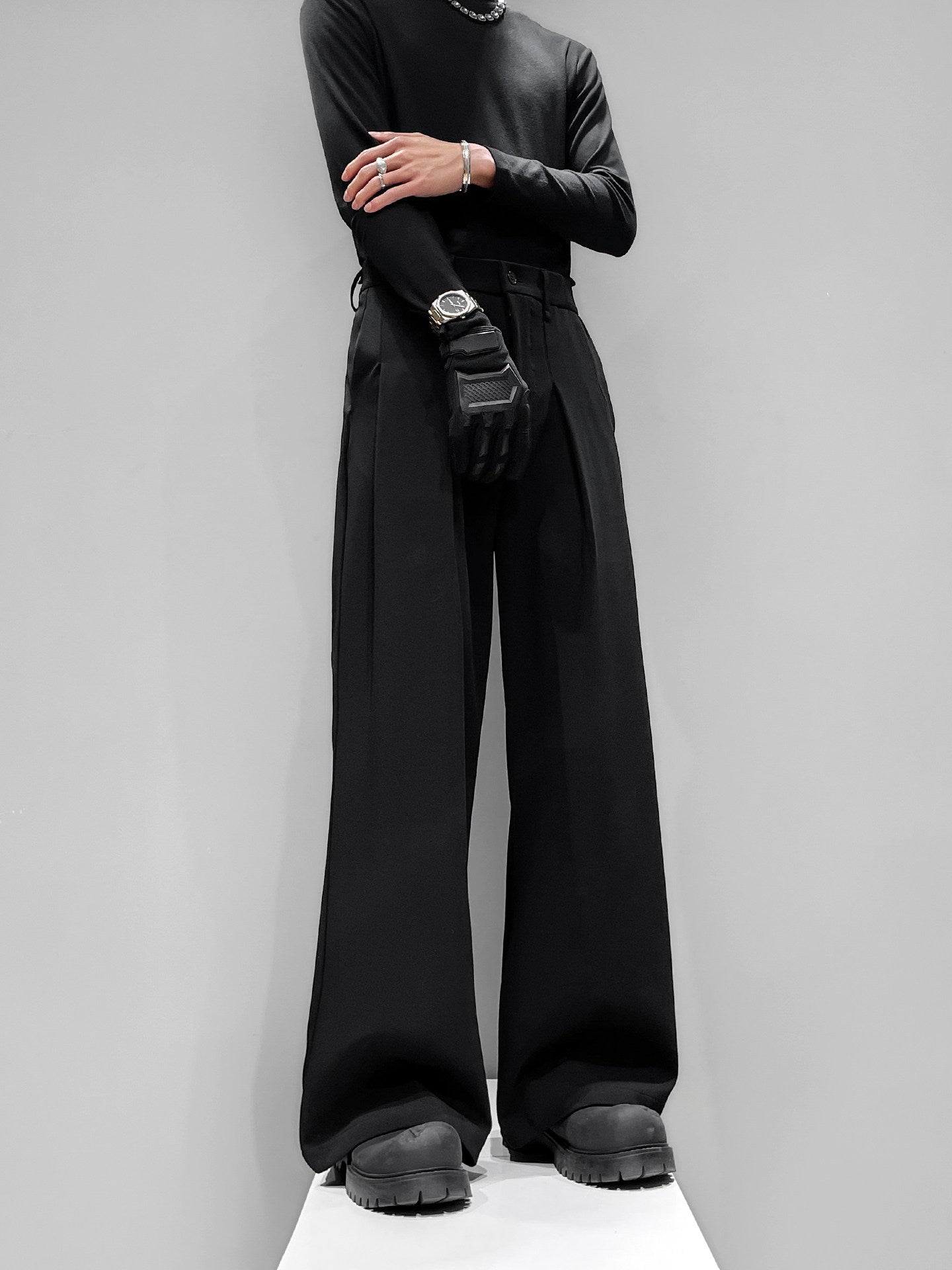 Draped Flare Straight Trousers WN23869