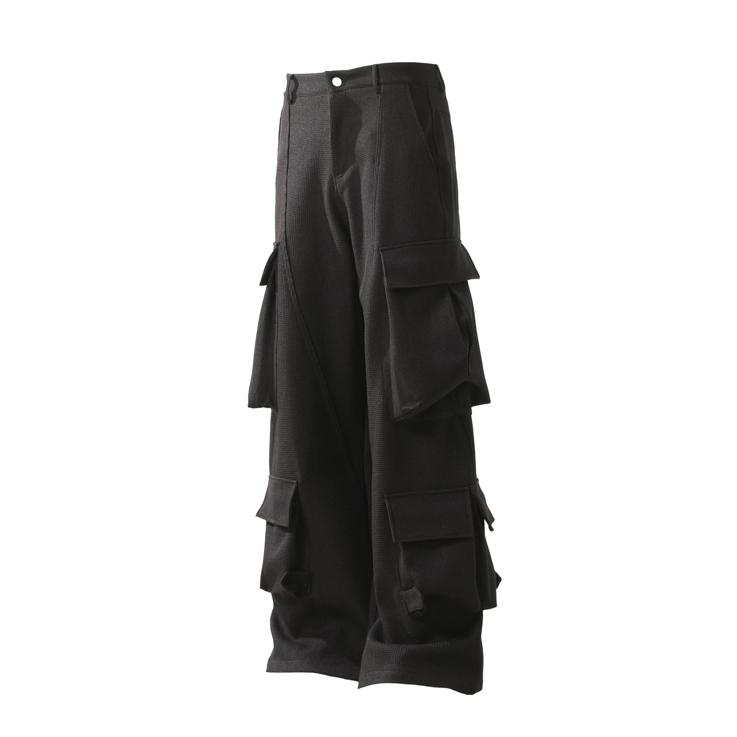 Multi-Pocket Curved Wide Leg Cargo Pants WN24217