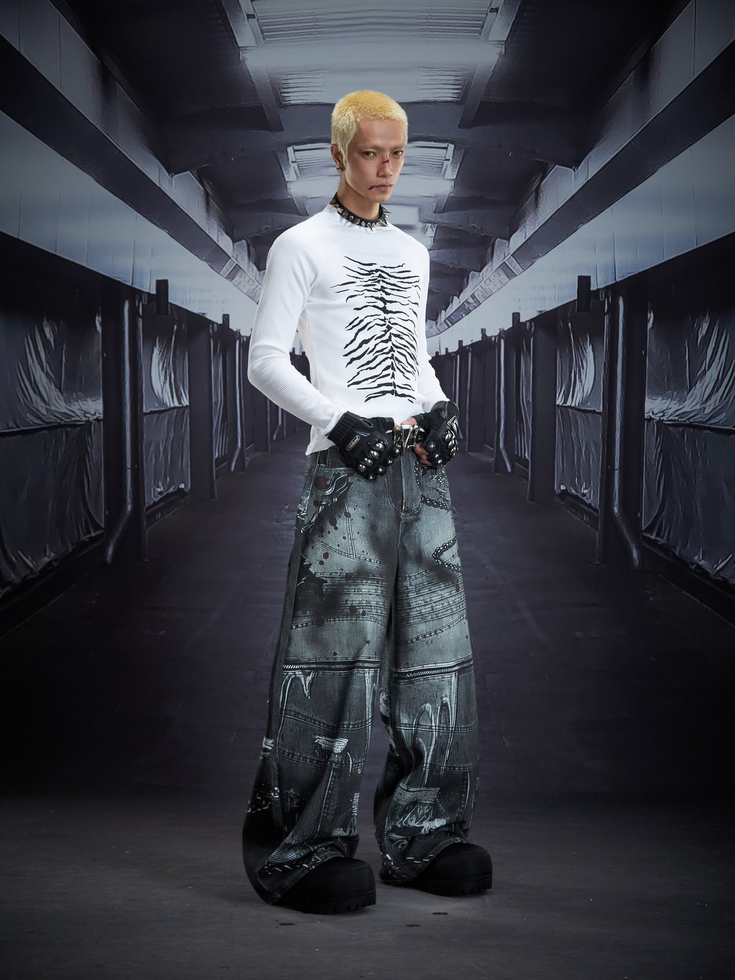 Dark Aesthetic Design Short Knit Sweater WN22873