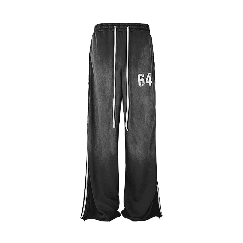 Washed Stripe Print Zipper Hoodie & Sweaetpants Setup WN20833