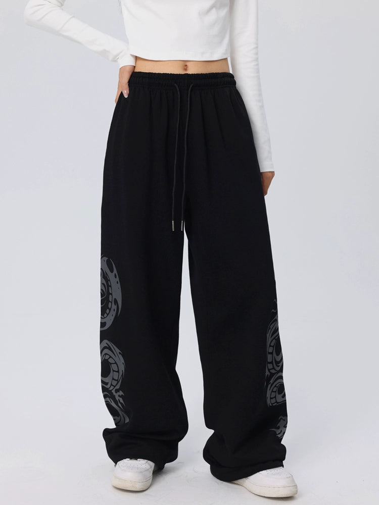 Graphic Design Wide Leg Sweatpants WN17195