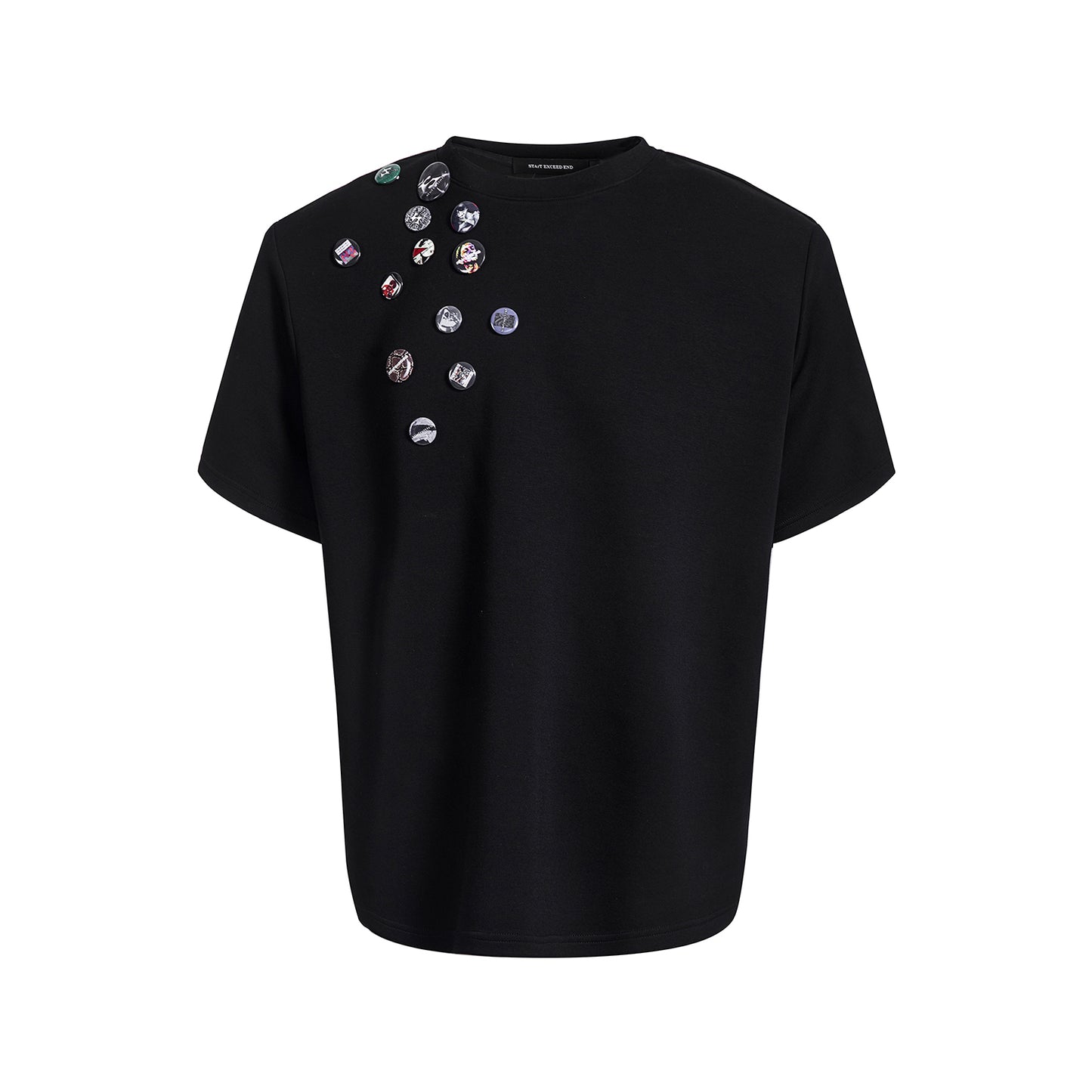 Heavyweight Medal Brooch Short Sleeve T-Shirt WN14854