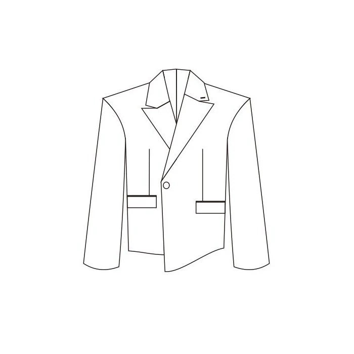 Irregular Deconstruction Shoulder-Pad Oversize Tailored Jacket WN21292