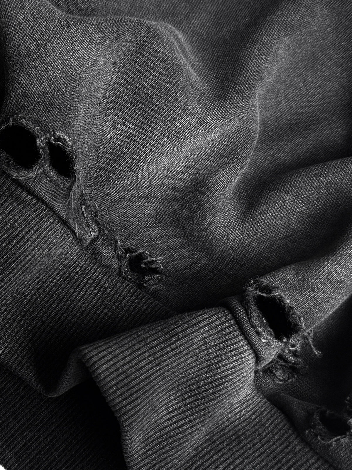 Rune Print Damage Zipper Hoodie WN27061