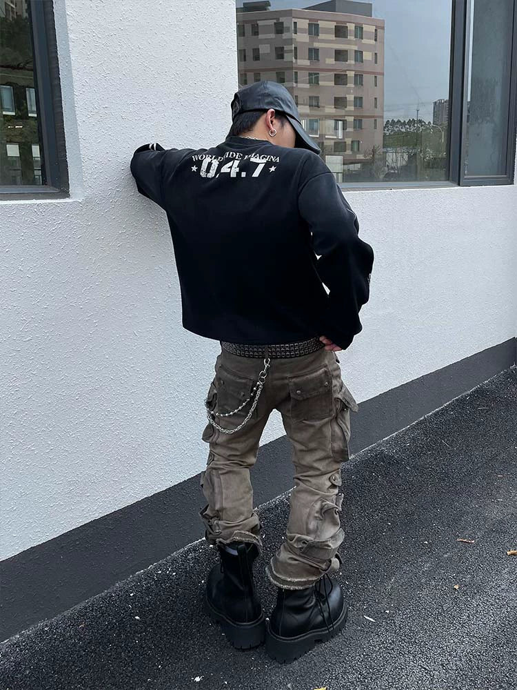 Letter Print Oversize Long Sleeve T-Shirt WN16294