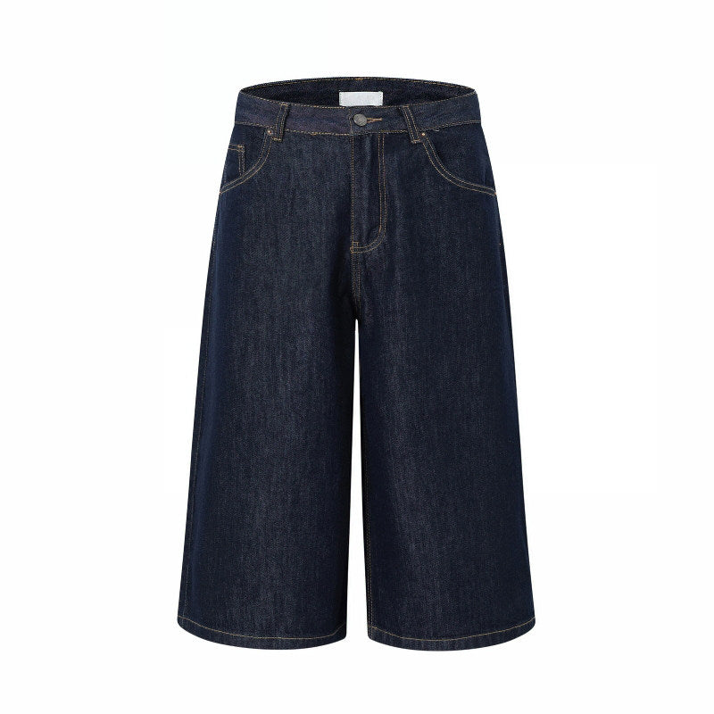 Wide Leg Half Denim Jeans WN24274