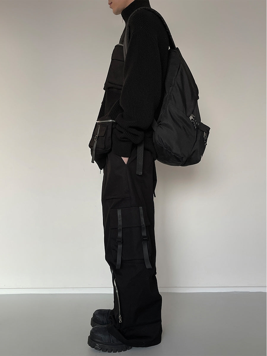 Multi-Pocket Heavyweight Zipper Cargo Pants WN15145