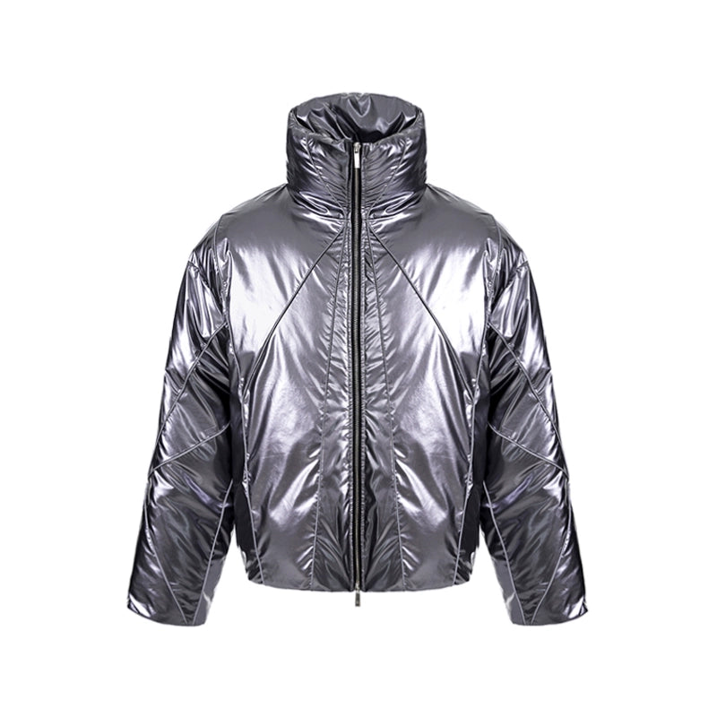 Glossy Reflective Line Puffer Jacket WN11683