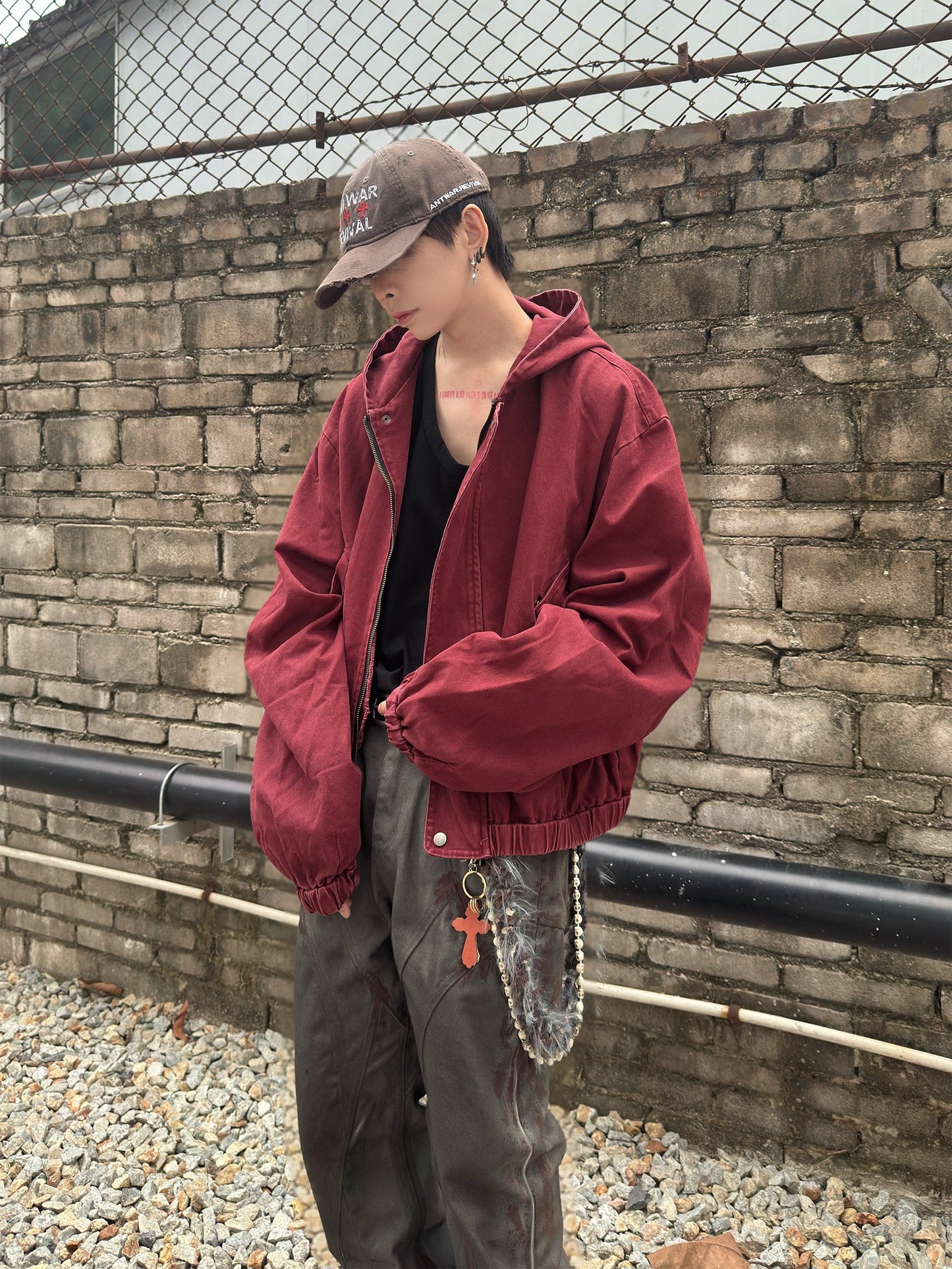 Washed Oversize Hooded Jacket WN22986