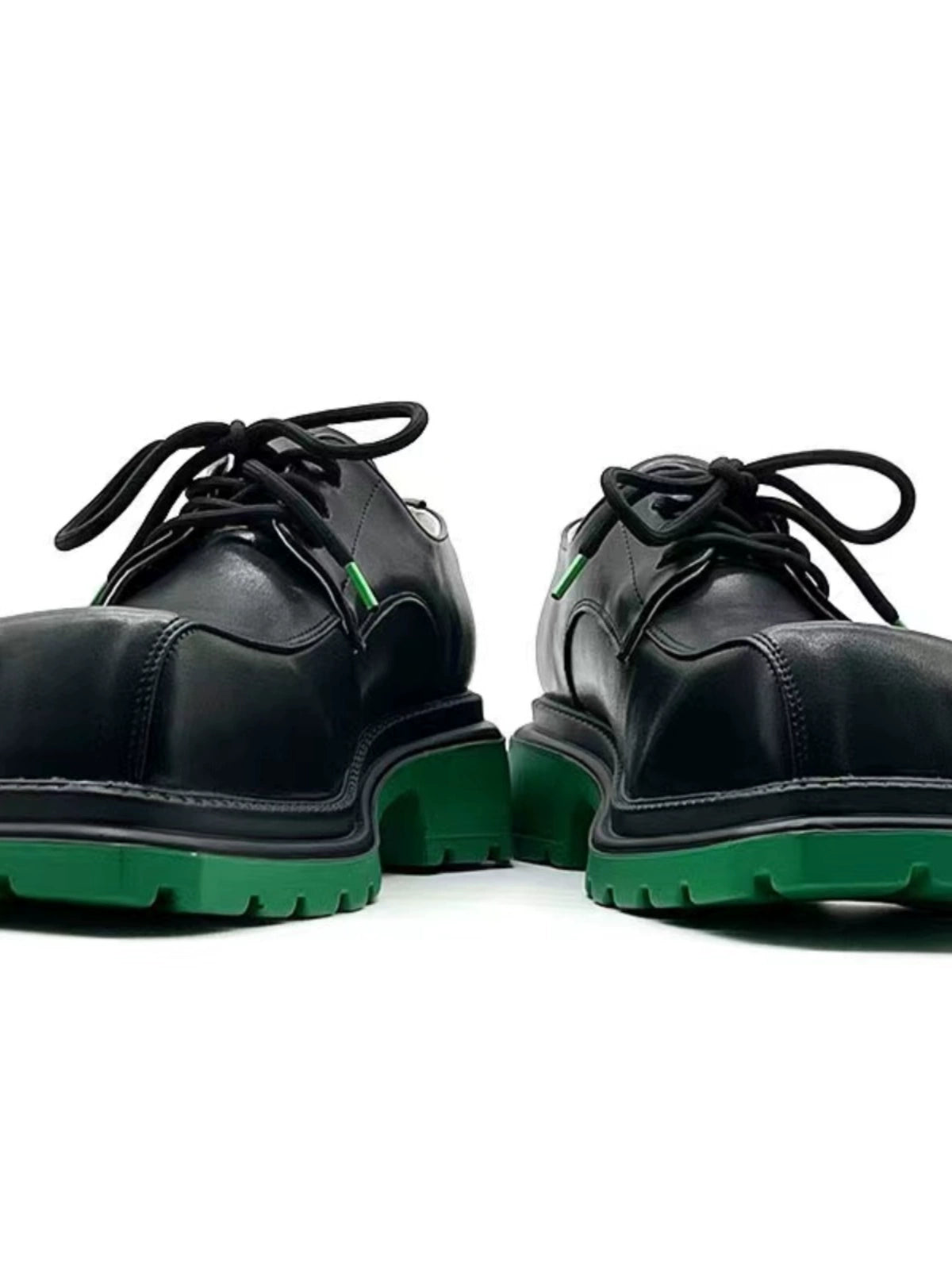 Square Toe Chunky Sole Leather Derby Shoes WN20769