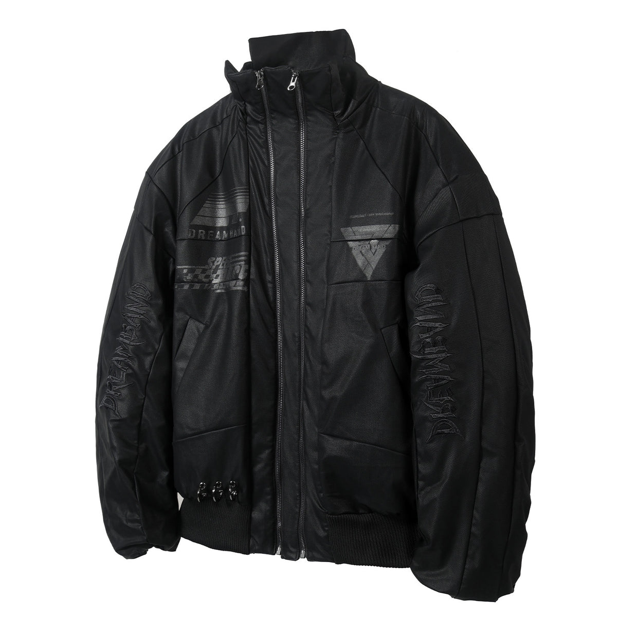 Waterproof Stand Neck PU Leather Puffer Jacket WN27130