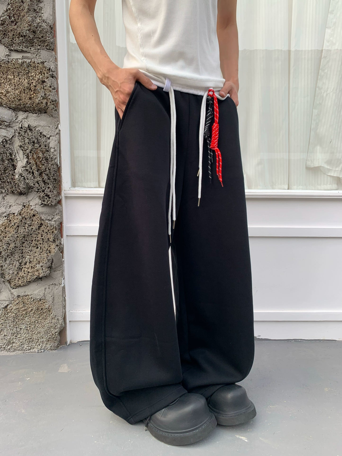Drawstring Scimitar Wide Leg Pants WN19800