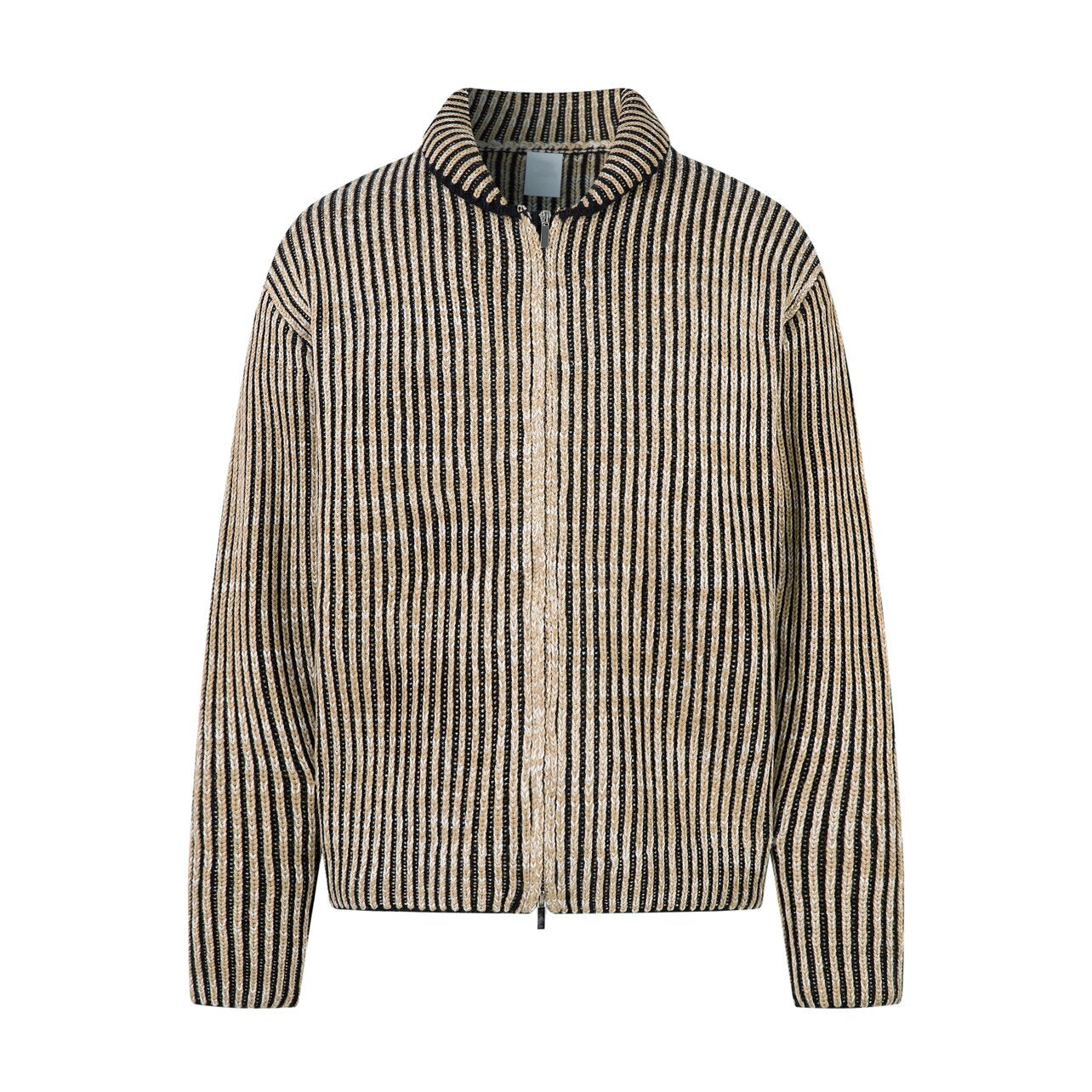 Gradient Stripe Knit Zipper Cardigan WN24467