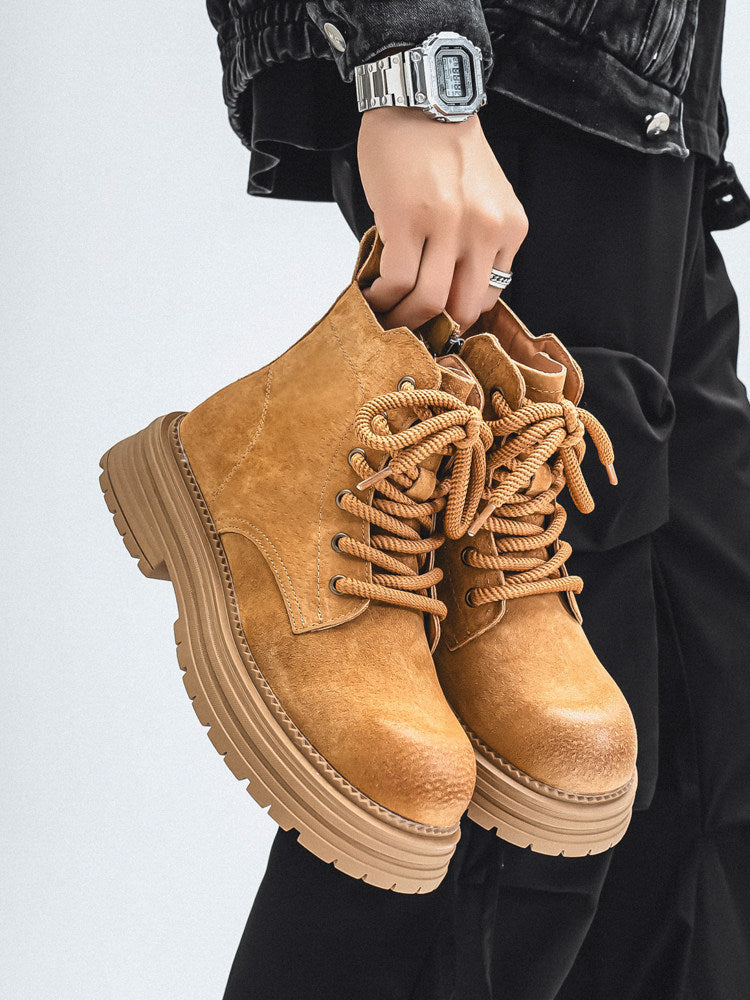 Chunky Lug Sole Platform Lace-Up Boots WN24541