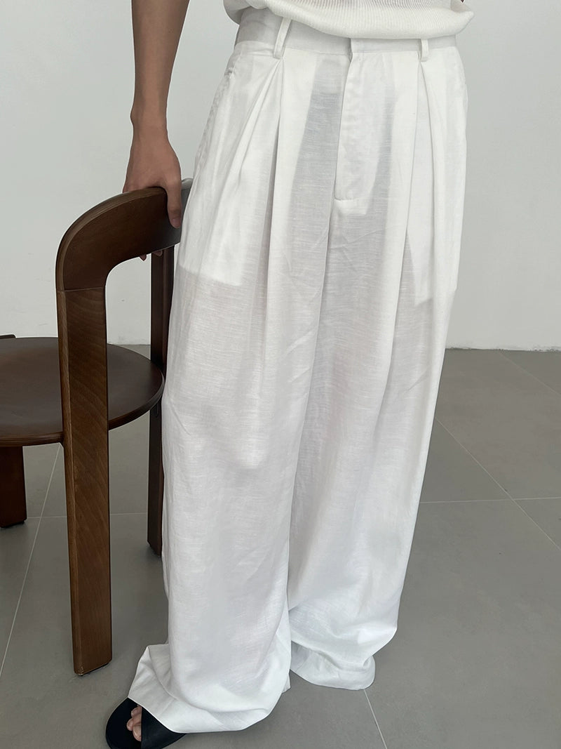 Linen Tuck-in Wide Leg Pants WN21578