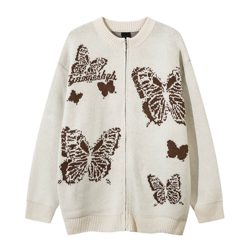 Oversize Zipper Knit Cardigan WN13153