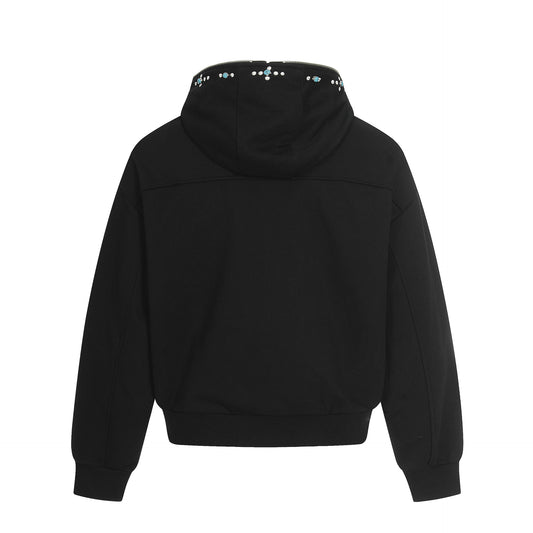 Turquoise Stone Zipper Hoodie WN25932