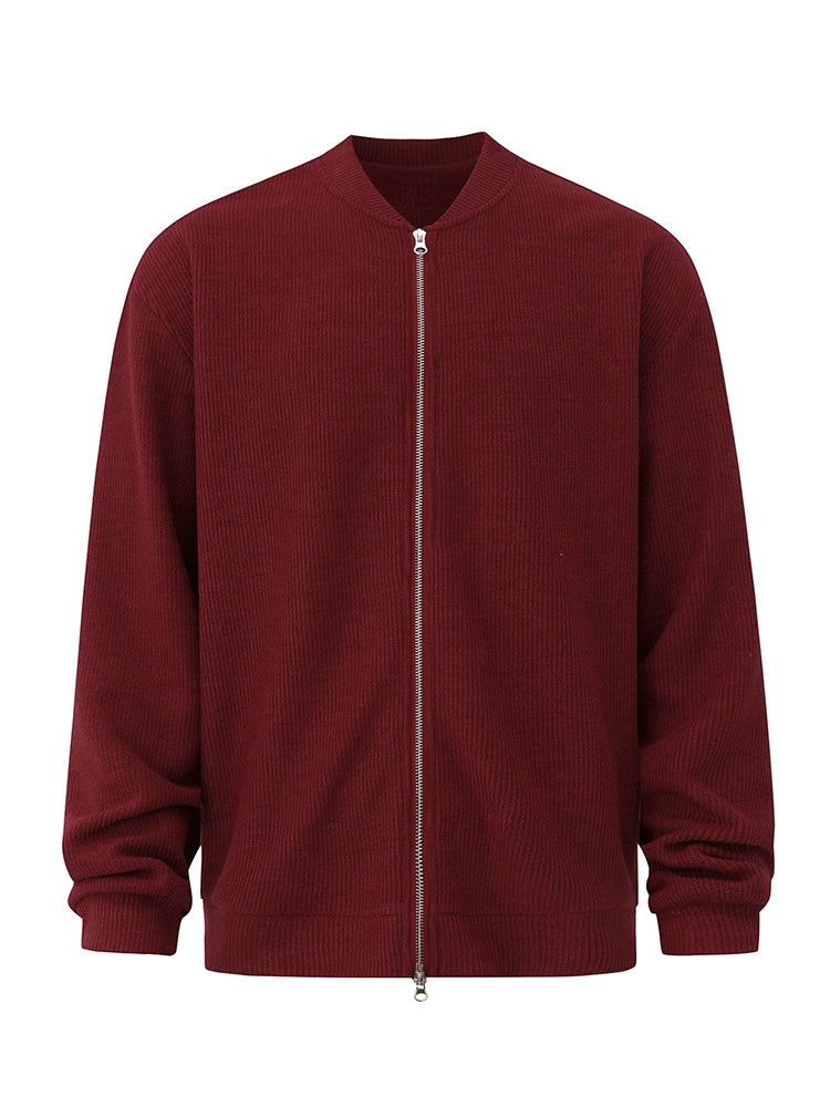 Standing-Collar Double Zipper Cardigan WN20239