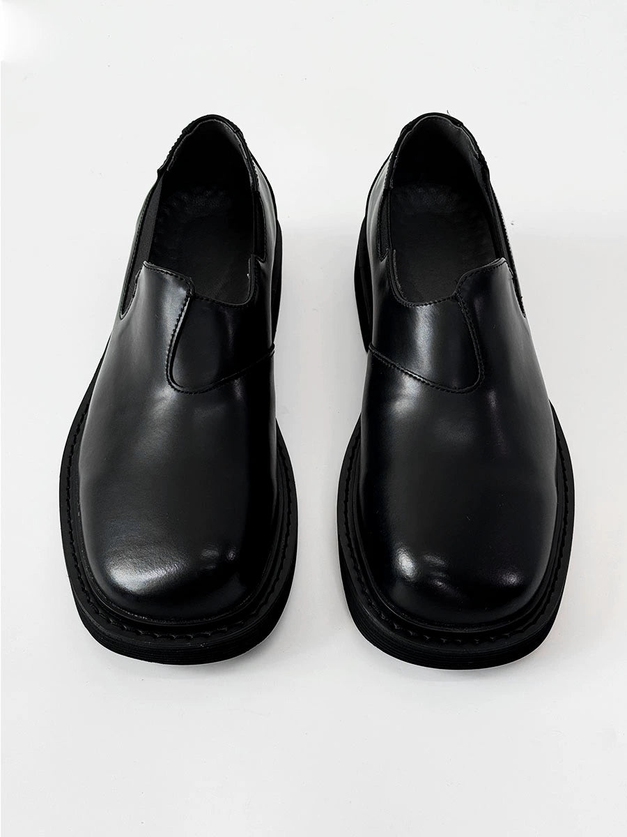 Square-Toe Slip-On Leather Loafers WN19137