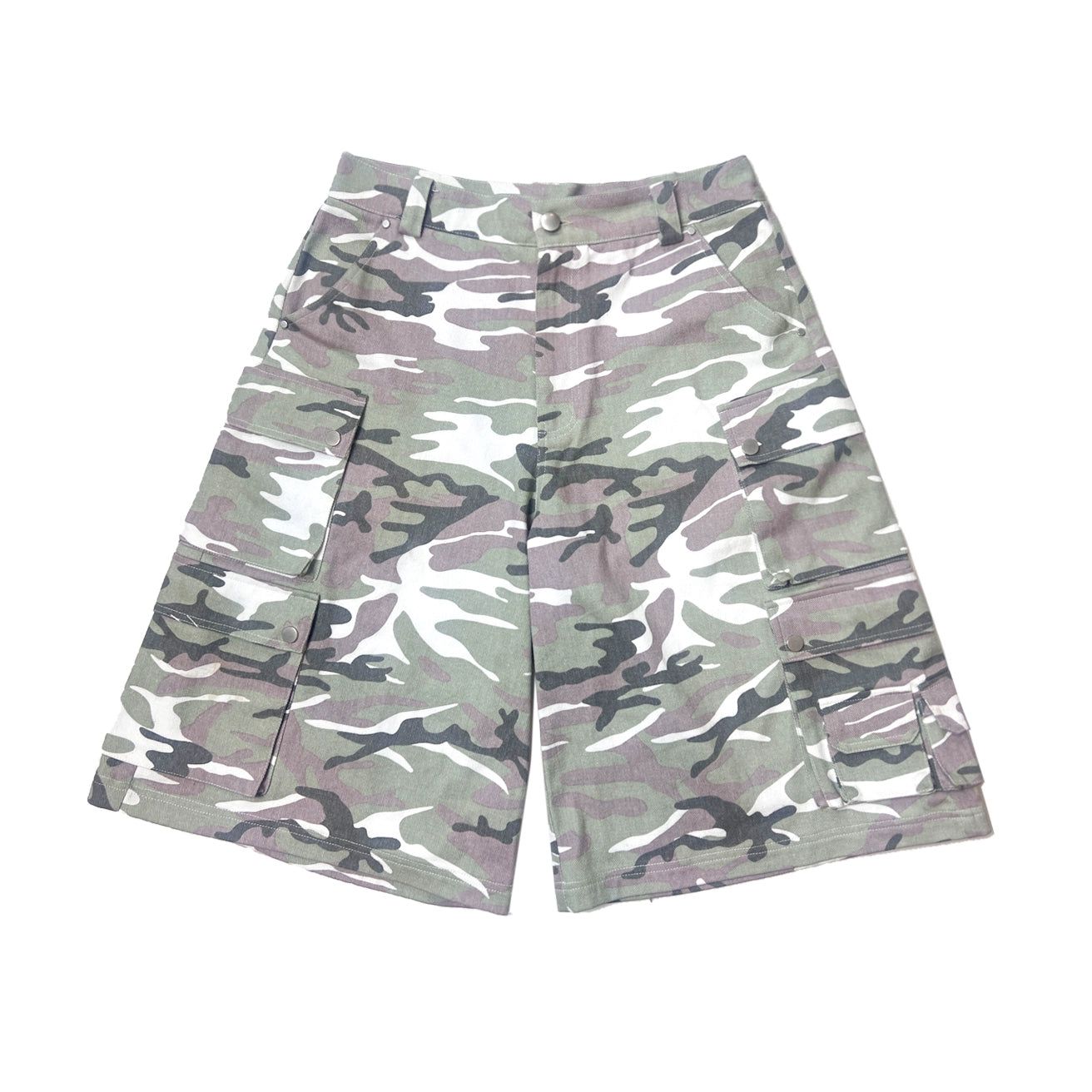Camouflage Design Canvas Cargo Half Pants WN19105