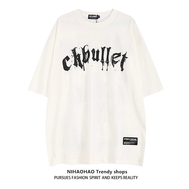 Cross Graphic Letter Print Short Sleeve T-Shirt WN16394