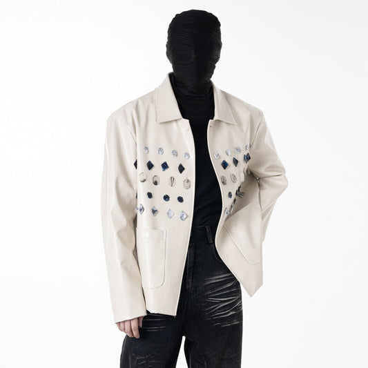 Gem Studs Design Pocket Tailored Jacket WN23627