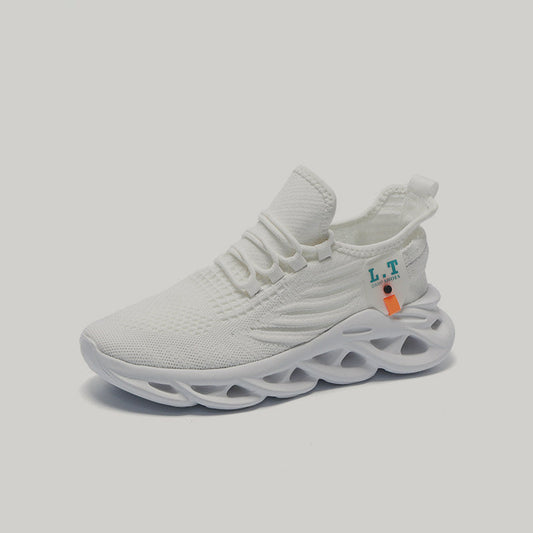 Knit Panel Hollow Sole Slip-On Sneakers WN23437