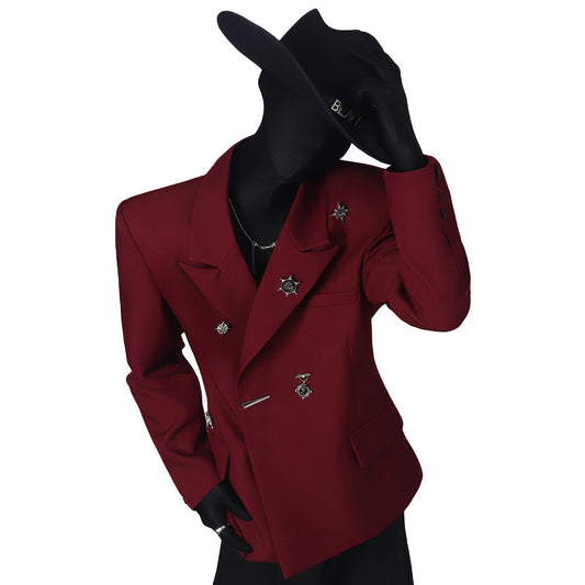 Metal Decoration Shoulder-pad Tailored Jacket WN23770