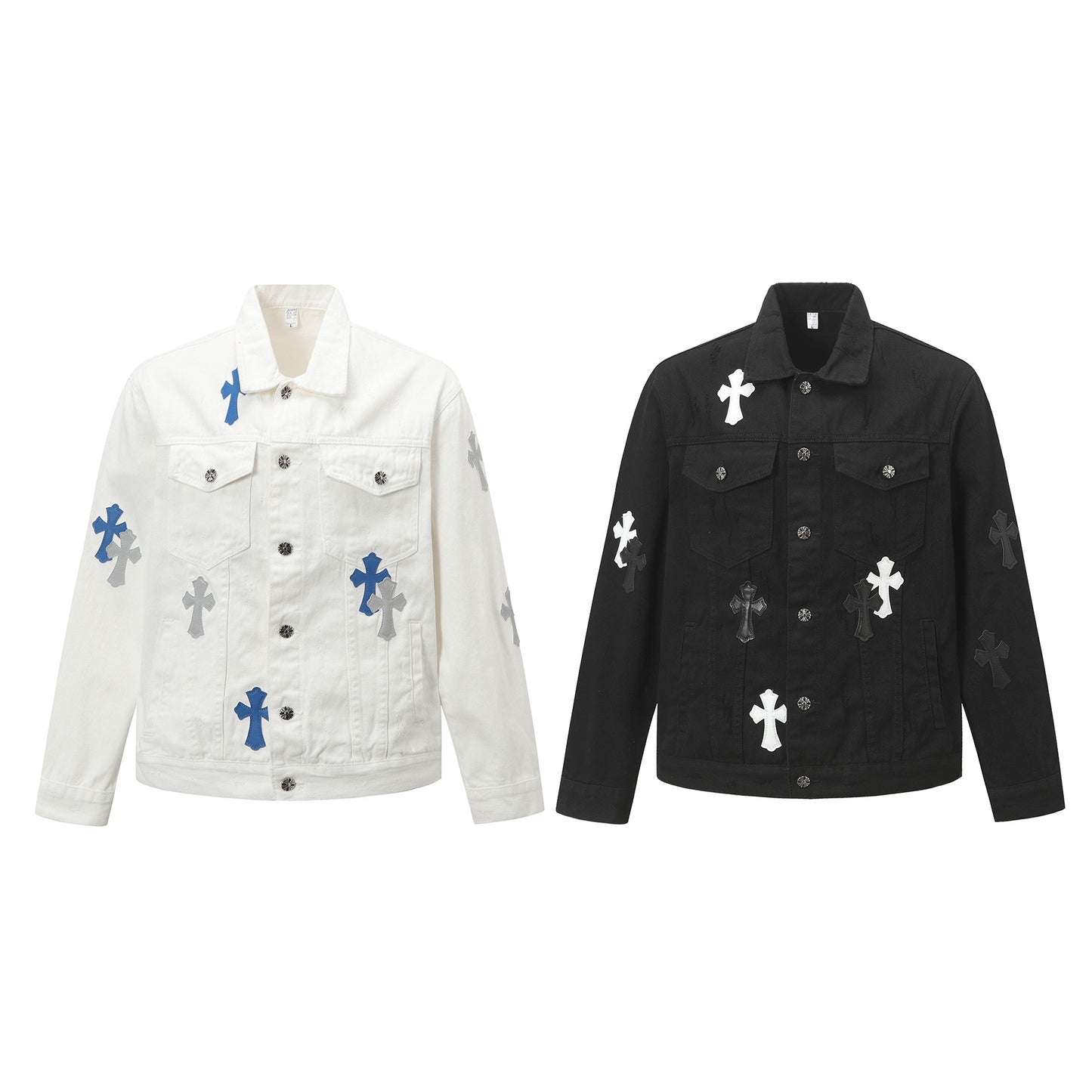 Oversize Cross Design Denim Jacket WN14033