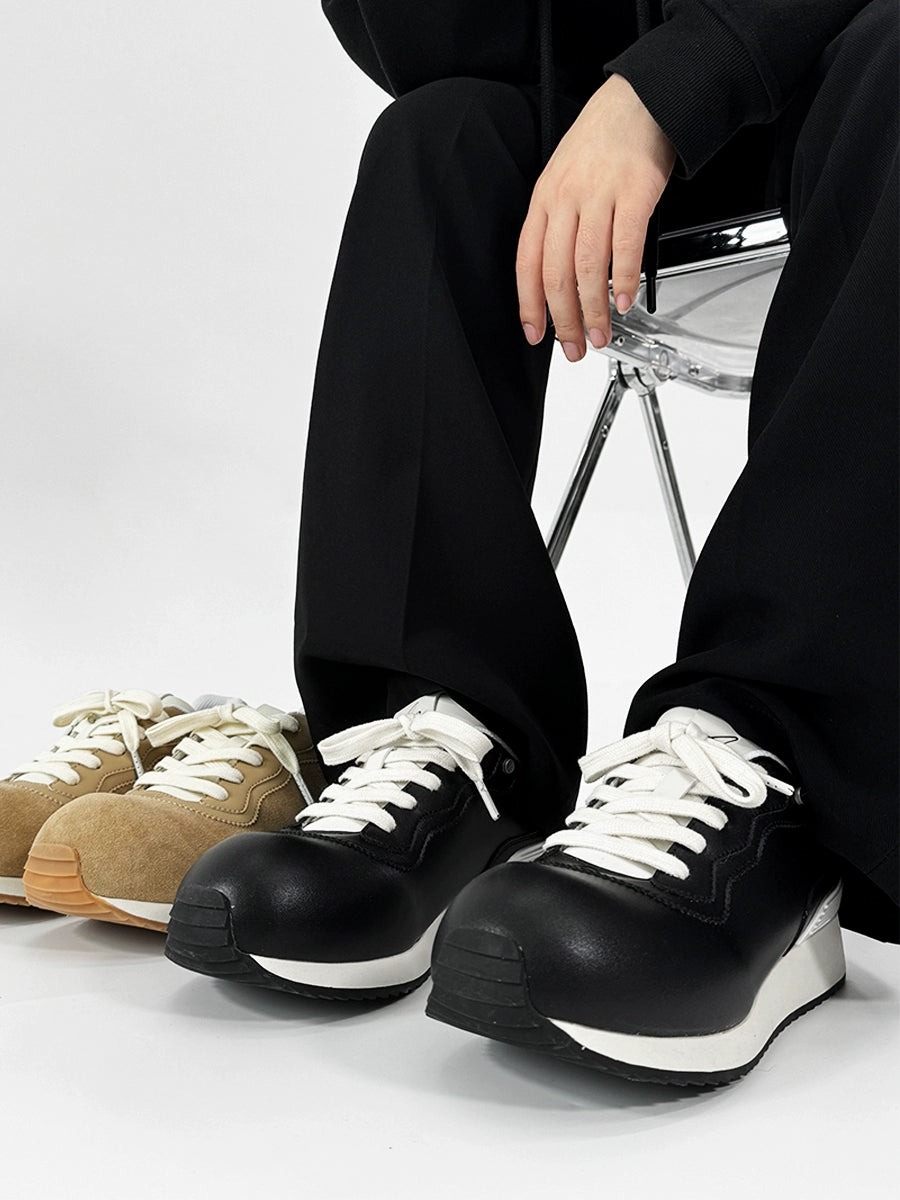 Chunky Design Leahter Running Sneakers WN19119