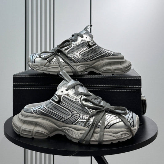 Metallic Panel Rope Lace Slip-On Shoes WN24630