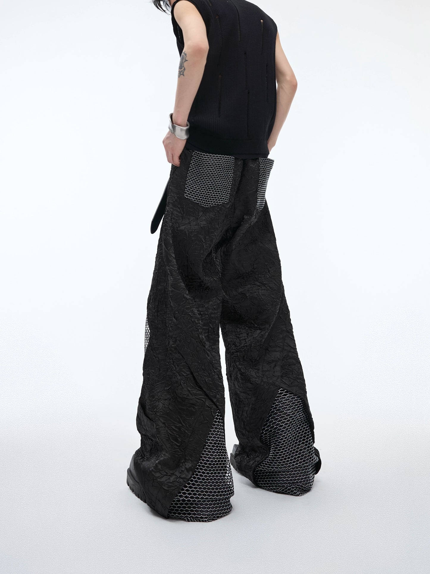 Hollowed Out Mesh Design Pants WN5621