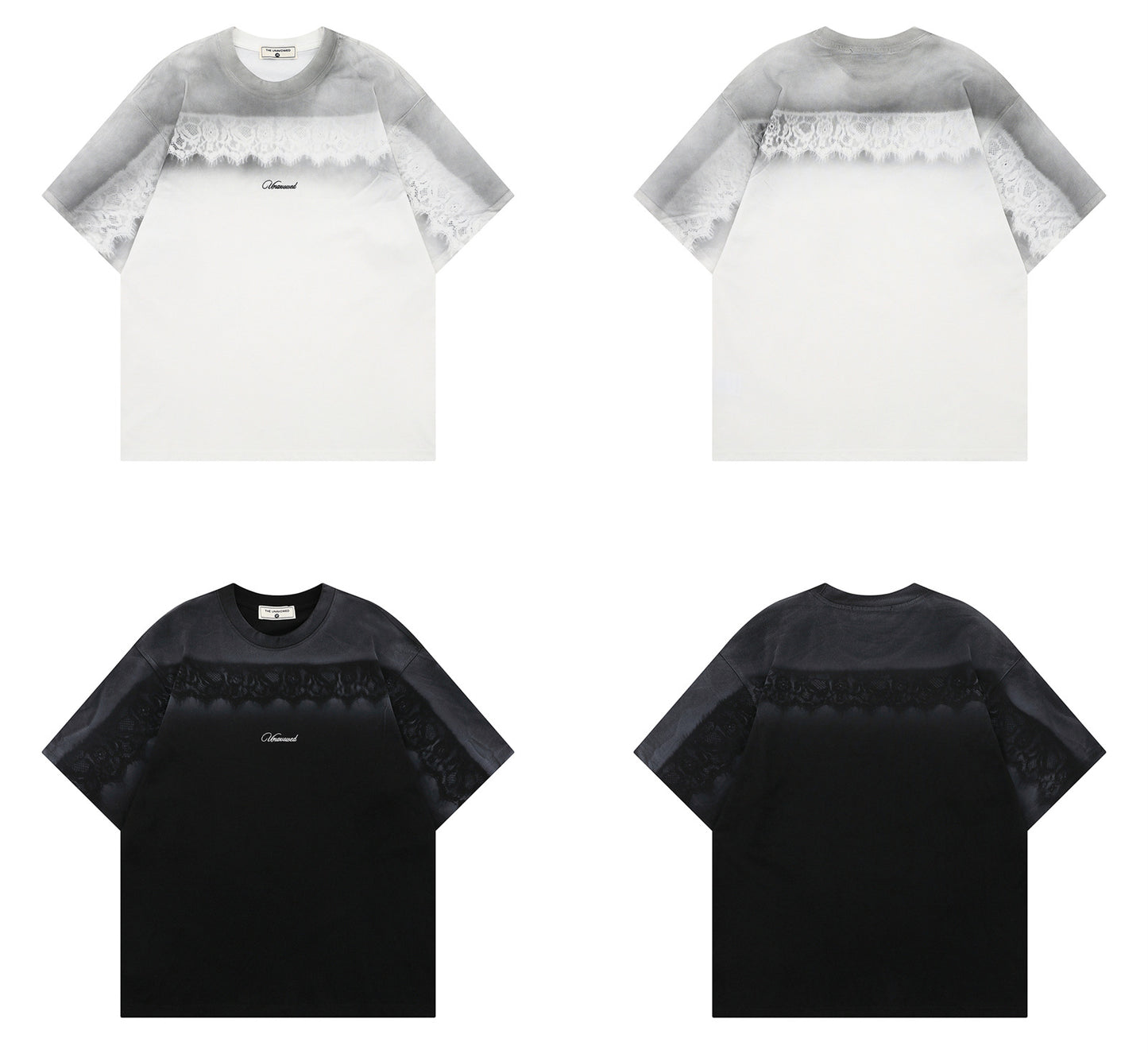 Lace Gradient Short Sleeve T-Shirt WN26762