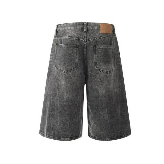 Washed Wide Leg Denim Half Pants WN25692