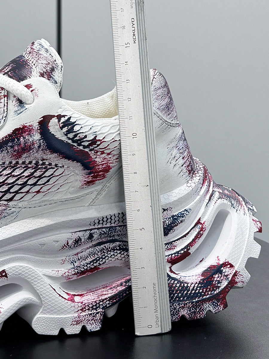 Paint Snake Print Chunky Sole Sneakers WN24697