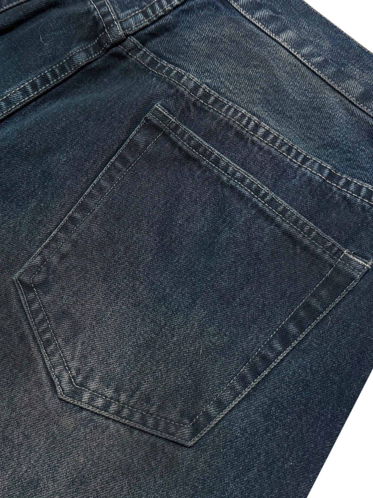 Whisker Wrinkle Damage Straight Denim Jeans WN27068