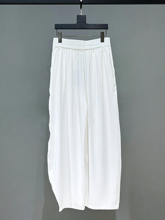 Curved Draped Wide Leg Trousers WN23885