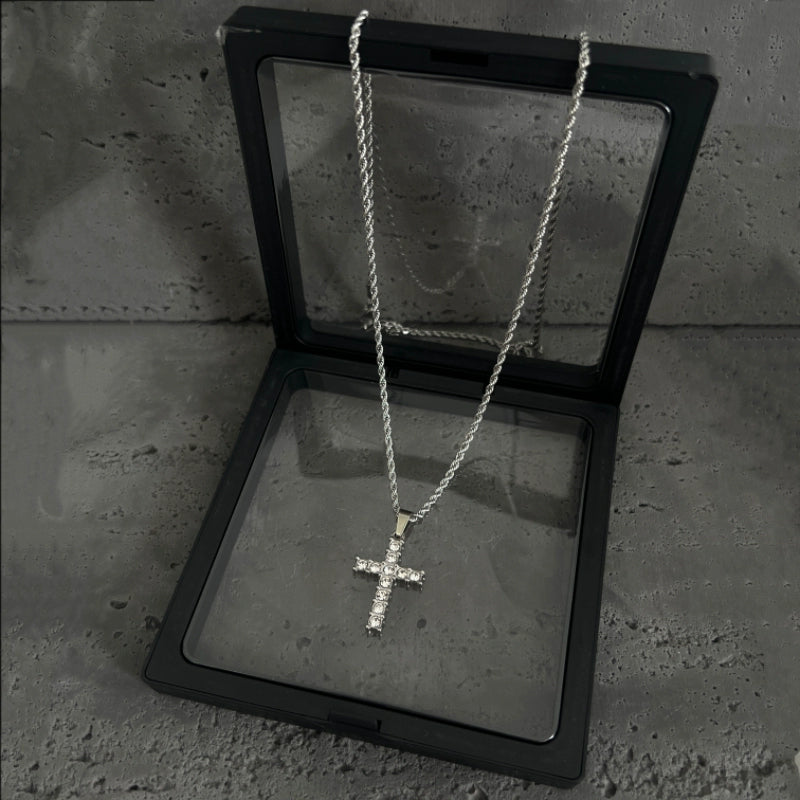 Full Rhinestone Cross Necklace WN19211