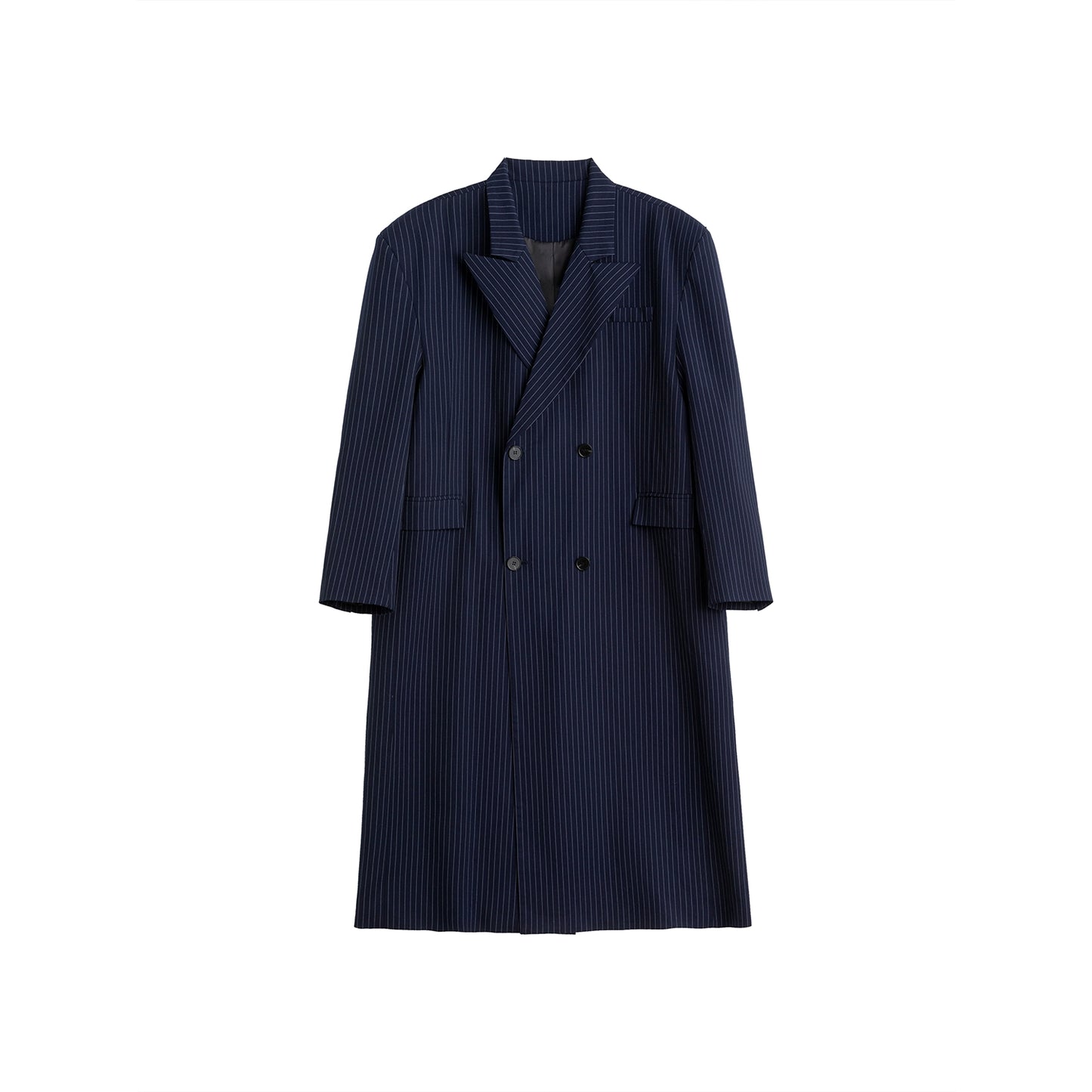 Solid Stripe Oversize Long Coat WN13287