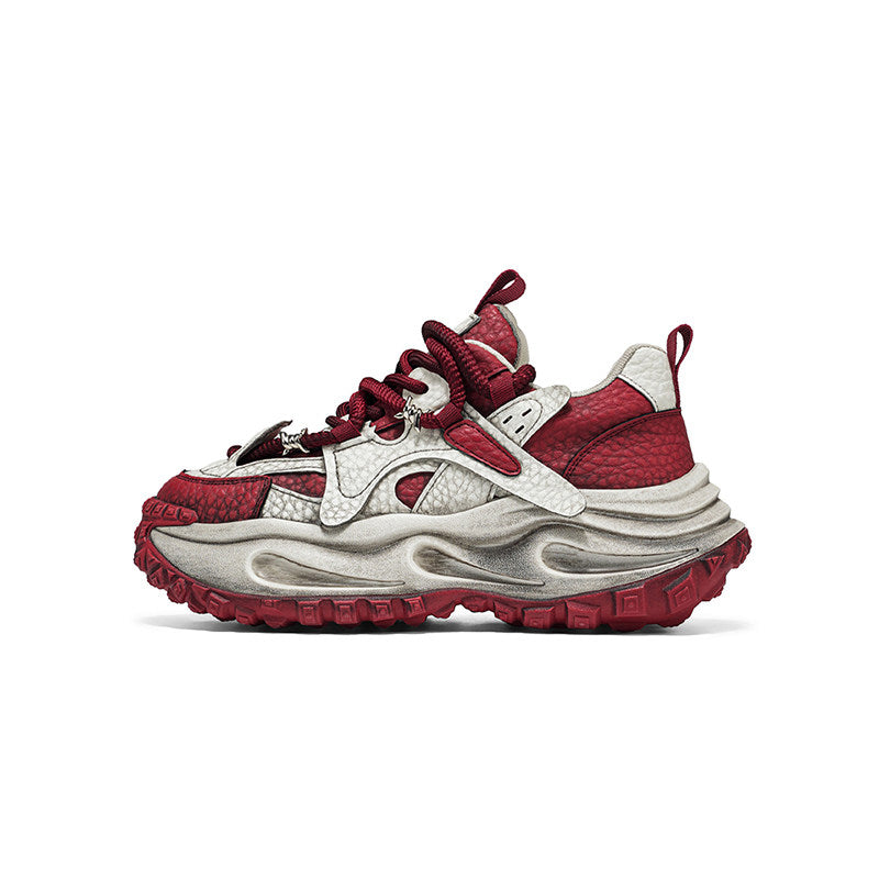 Color-Block Panel Trail Chunky Lace-Up Sneakers WN23452