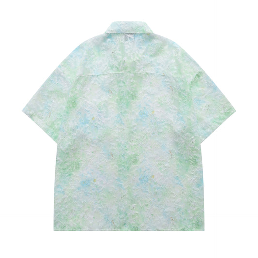Marble Print Short Sleeve Shirt WN26951