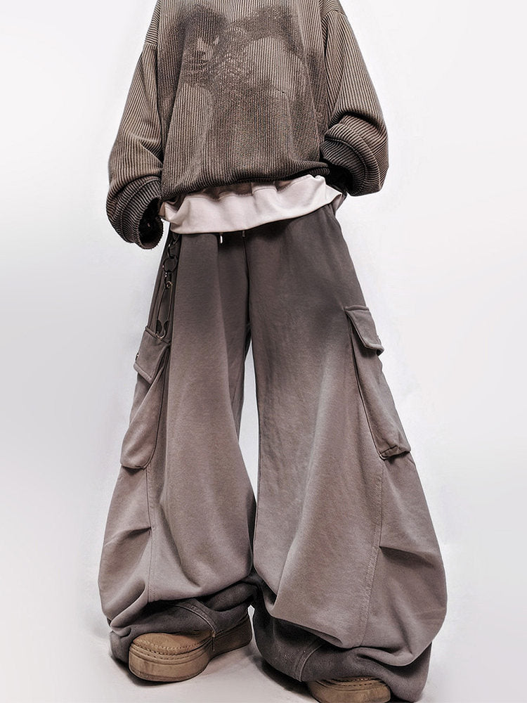 Gradient Multi Pocket Wide Leg Cargo Pants WN24006