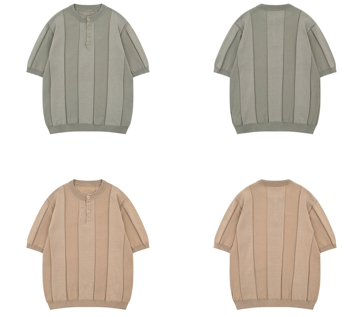 Henley Short Sleeve Summer Knit T-shirt WN26809