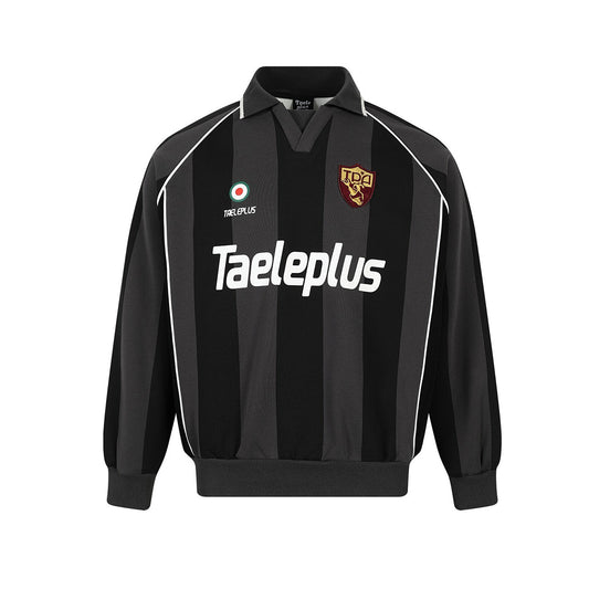 Stripe Patch Embroidery Polo Sweatshirt WN23606