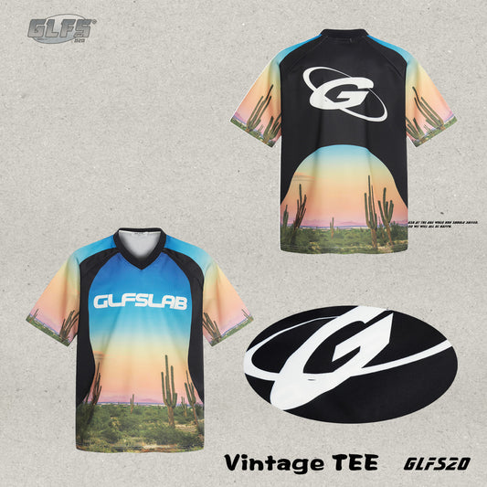 V-Neck Desert Landscape Print Short Sleeve T-Shirt WN26532