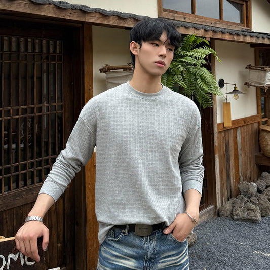 Rib Texture Long Sleeve T-Shirt WN24921